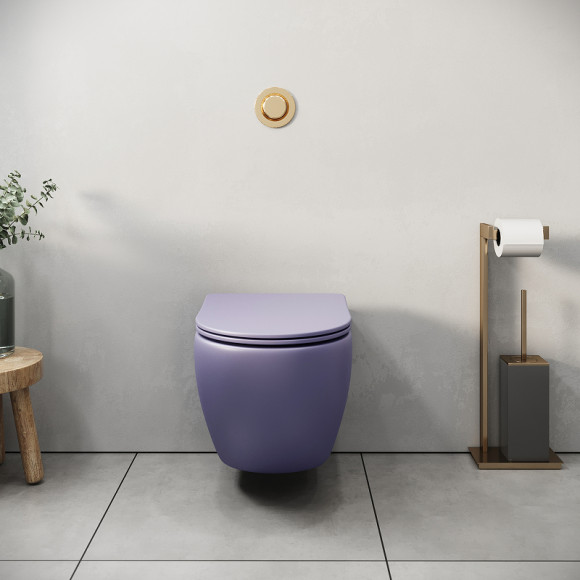 Унитаз Grossman Color GR-4455LIMS подвесной Фиолетовый матовый с сиденьем Микролифт Унитаз Grossman Color GR-4455LIMS подвесной Фиолетовый матовый с сиденьем Микролифт