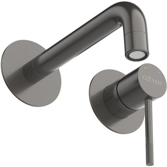 Смеситель для раковины Cezares Relax RELAX-BLI2-1-GM-W0 Оружейная сталь