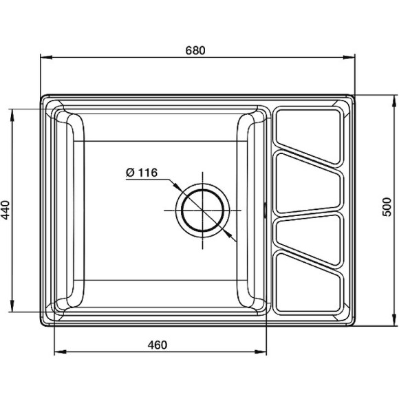 Кухонная мойка GranFest Vertex GF-V-680L Бежевая Кухонная мойка GranFest Vertex GF-V-680L Бежевая
