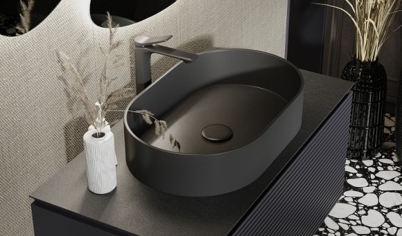 Тумба под раковину Jorno Stone 100 Stn.01.100/P/A/JR подвесная Антрацит