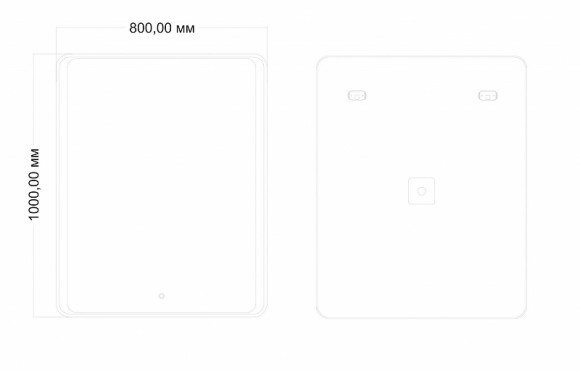 Зеркало Art&Max Elegant AM-Ele-800-1000-DS-F с подсветкой с сенсорным выключателем