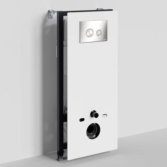 Инсталляция WasserKRAFT Abens 20TLT.010.ME.WH.BN01 для унитаза Белое стекло с клавишей смыва Никель Инсталляция WasserKRAFT Abens 20TLT.010.ME.WH.BN01 для унитаза Белое стекло с клавишей смыва Никель