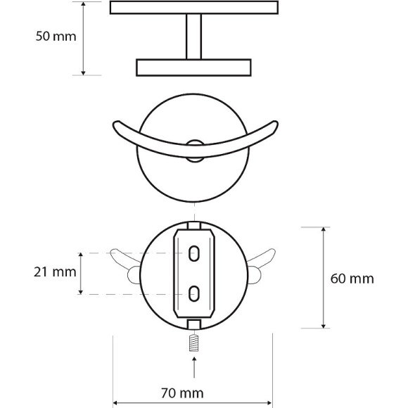 Двойной крючок Bemeta Nox 102406020 Черный матовый