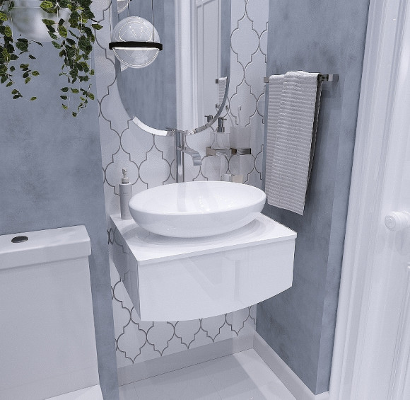 Тумба под раковину 1MarKa Nega 60П Ц0000002812 подвесная Белый глянец