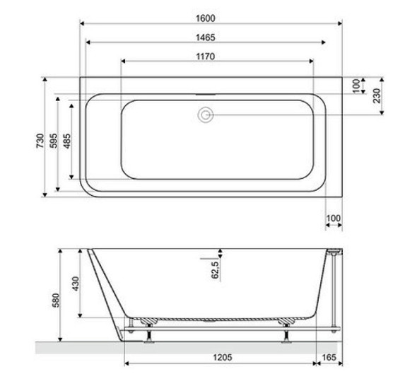 Акриловая ванна Excellent Lila 2.0 R 160x73 WAEX.LIL2.160P.WHN без гидромассажа Акриловая ванна Excellent Lila 2.0 R 160x73 WAEX.LIL2.160P.WHN без гидромассажа