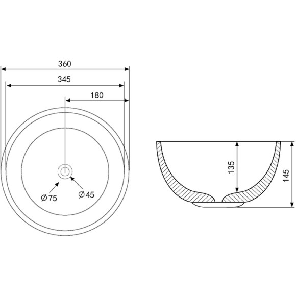 Раковина-чаша Abber Bequem 36 AC2105MB Черная матовая Раковина-чаша Abber Bequem 36 AC2105MB Черная матовая