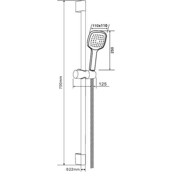 Душевой гарнитур Orange O-Shower OS804b Черный матовый Душевой гарнитур Orange O-Shower OS804b Черный матовый