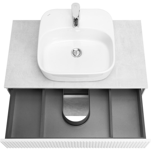 Тумба под раковину Aquaton Марбл 80 1A276201MH4C0 подвесная Слэйт Белый матовый
