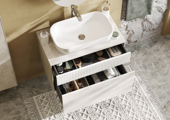 Тумба под раковину Aquaton Марбл 80 1A276201MH4C0 подвесная Слэйт Белый матовый