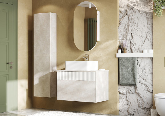 Тумба под раковину Aquaton Марбл 80 1A276201MH4C0 подвесная Слэйт Белый матовый