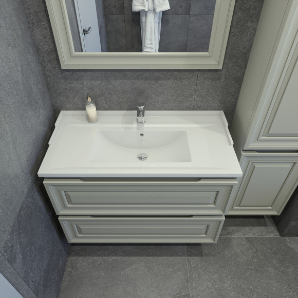 Тумба под раковину Caprigo Ponza 90 13523-030.000.00.20 подвесная Серая матовая