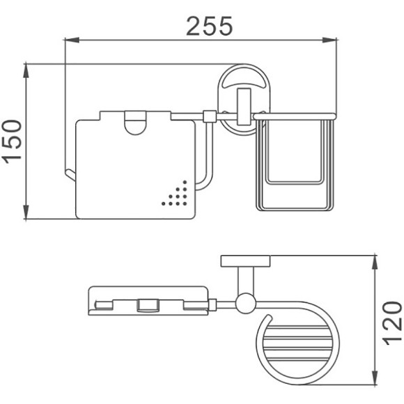 Держатель туалетной бумаги и освежителя воздуха Haiba HB1903-1 с крышкой Хром