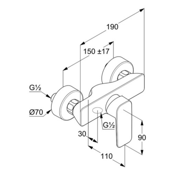 Смеситель для душа Kludi Pure Style 408410575 Хром Смеситель для душа Kludi Pure Style 408410575 Хром