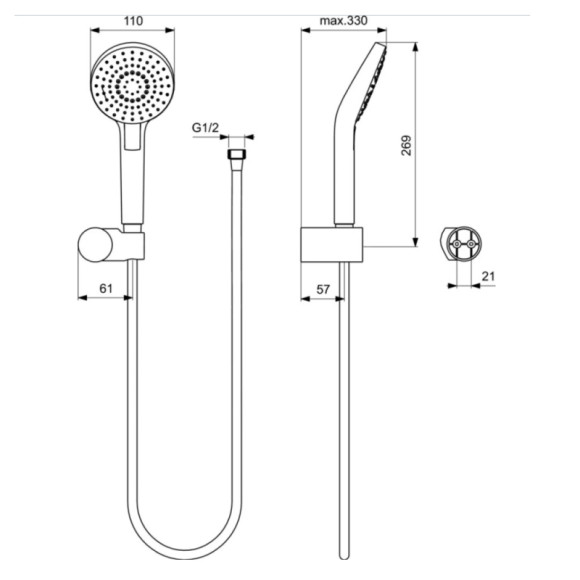 Душевая система Ideal Standard Ceratherm BD006XC с термостатом Хром Душевая система Ideal Standard Ceratherm BD006XC с термостатом Хром