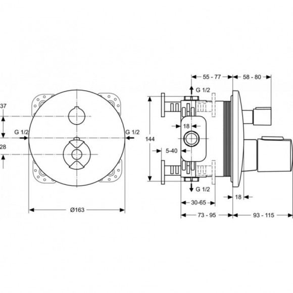 Душевая система Ideal Standard Ceratherm BD006XC с термостатом Хром Душевая система Ideal Standard Ceratherm BD006XC с термостатом Хром