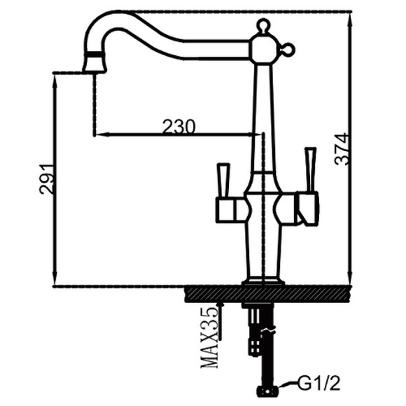 Смеситель для кухни Gappo G4398-14 Хром Смеситель для кухни Gappo G4398-14 Хром