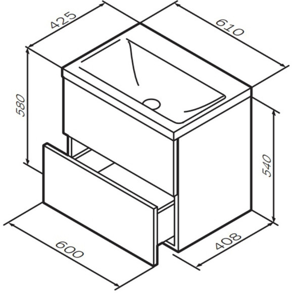 Тумба под раковину AM.PM Gem 60 M90FHX0602HF подвесная Орех