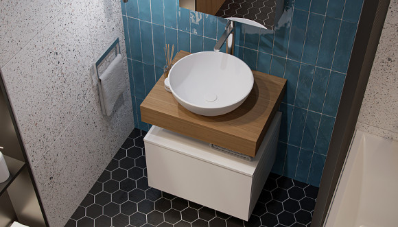 Столешница под раковину Velvex Unique Unit 60 st.UNI.60-626 Белая