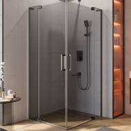 Душевой уголок Cezares Slider 90x80 SLIDER-AH-2-70/80-80/90-GRIGIO-GM профиль Оружейная сталь стекло серое