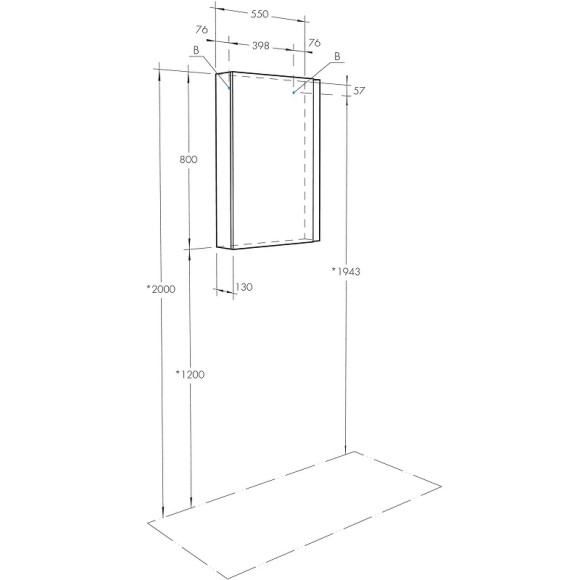 Зеркальный шкаф Aquaton Кантри 55 1A257702AHB20 Белый глянцевый Дуб верона