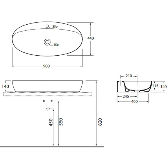 Раковина Azzurra Elegance Circle 90 ELLA090440CMBI/(ECI90M bi)*1 Белая Раковина Azzurra Elegance Circle 90 ELLA090440CMBI/(ECI90M bi)*1 Белая