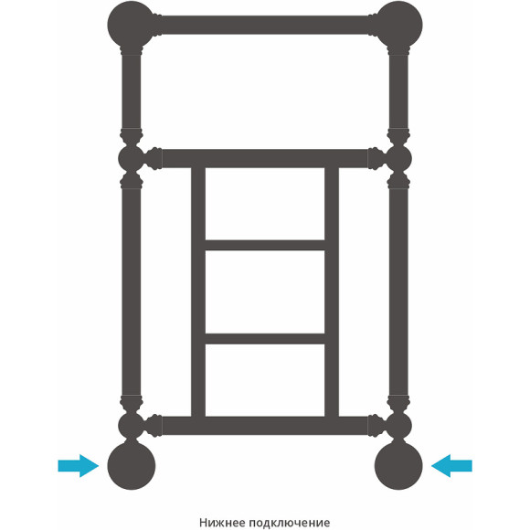 Водяной полотенцесушитель Сунержа Ренессанс 1452 660х400 12-0282-6640 с полкой Белый