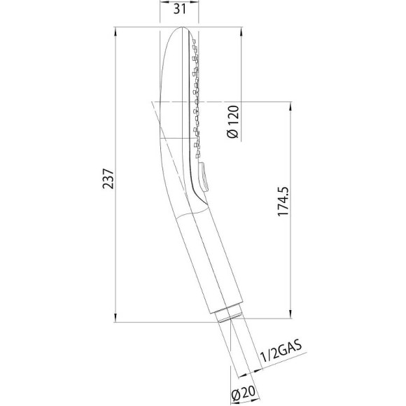 Ручной душ Bossini Syncronia B00800.030 Хром Ручной душ Bossini Syncronia B00800.030 Хром