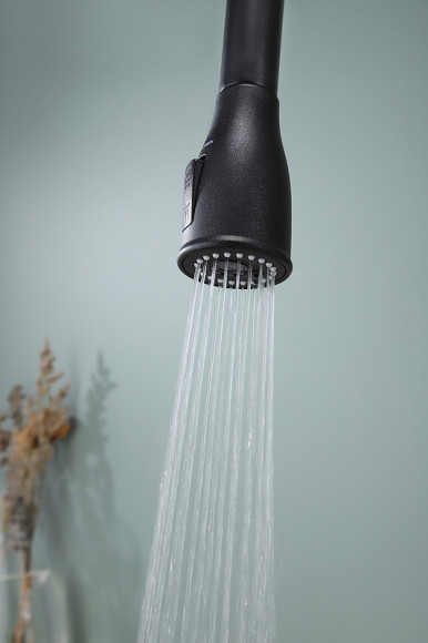 Смеситель для кухни Paulmark Lange La214212-418 Черный металлик