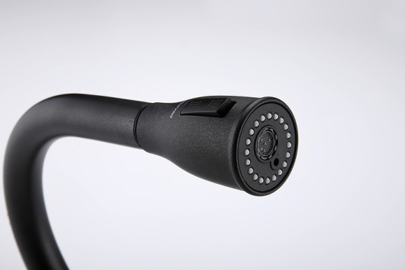 Смеситель для кухни Paulmark Lange La214212-418 Черный металлик