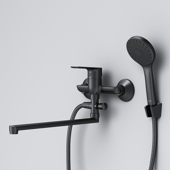 Смеситель для ванны AM.PM Gem F90A90122 универсальный Черный матовый Смеситель для ванны AM.PM Gem F90A90122 универсальный Черный матовый