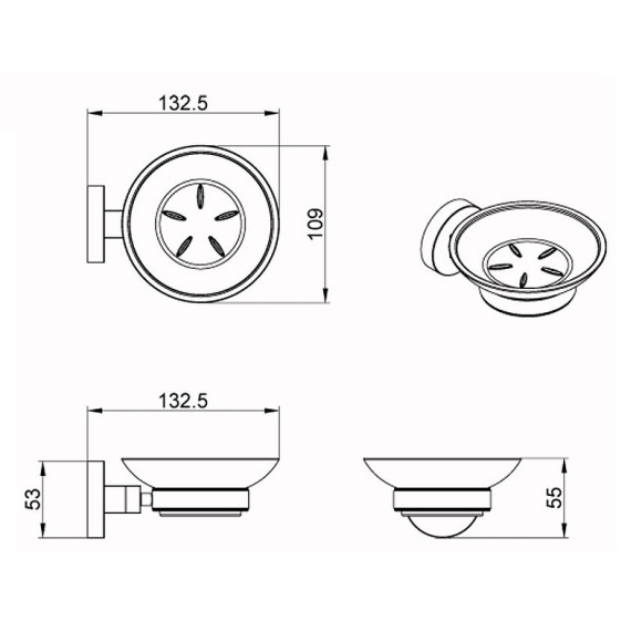 Мыльница Azario Nessy AZ-73108 Хром Мыльница Azario Nessy AZ-73108 Хром