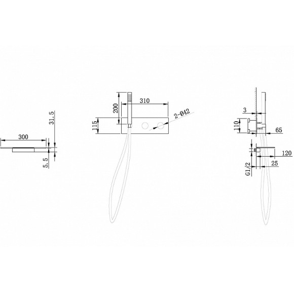 Смеситель для ванны Abber Rund AF8731B Черный матовый