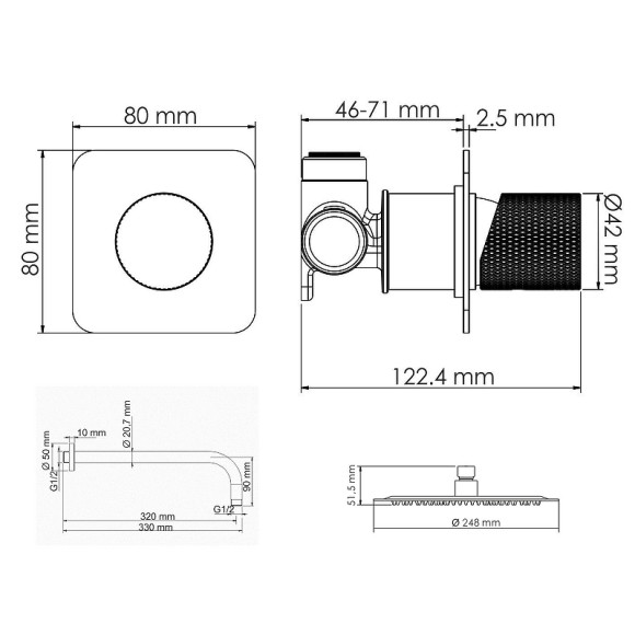 Душевая система WasserKRAFT Tauber A6451.097.121 Никель