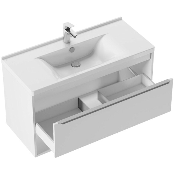 Тумба под раковину Aquaton Хоуп 100 1A287401HP2B0 подвесная Белая матовая
