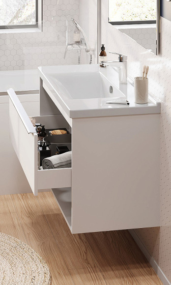 Тумба под раковину Aquaton Хоуп 100 1A287401HP2B0 подвесная Белая матовая