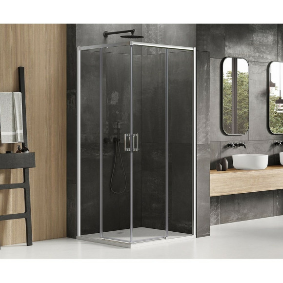 Душевой уголок New Trendy Prime Chrome 120х90 D-0302A/D-0297A профиль Хром стекло прозрачное Душевой уголок New Trendy Prime Chrome 120х90 D-0302A/D-0297A профиль Хром стекло прозрачное
