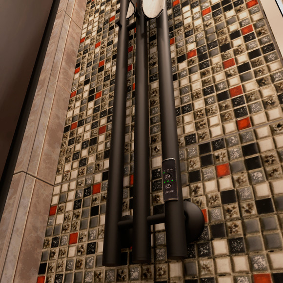 Электрический полотенцесушитель Маргроид Inaro 1200x120 Inaro-12012-1049-9005R правый Черный матовый