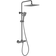 Душевая система Vincea Next VSFS-1N0TGM с термостатом Вороненая сталь