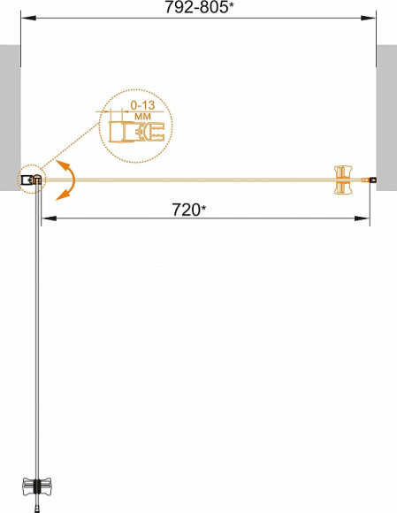 Душевая дверь Cezares Eco 80 ECO-O-B-1-80-C-Cr профиль Хром стекло прозрачное