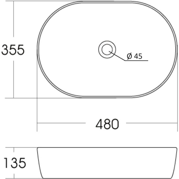 Раковина-чаша Orange 48 B05-480W Белая глянцевая Раковина-чаша Orange 48 B05-480W Белая глянцевая