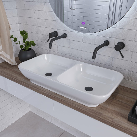 Раковина Grossman 64 GR-3038-2 двойная Белая