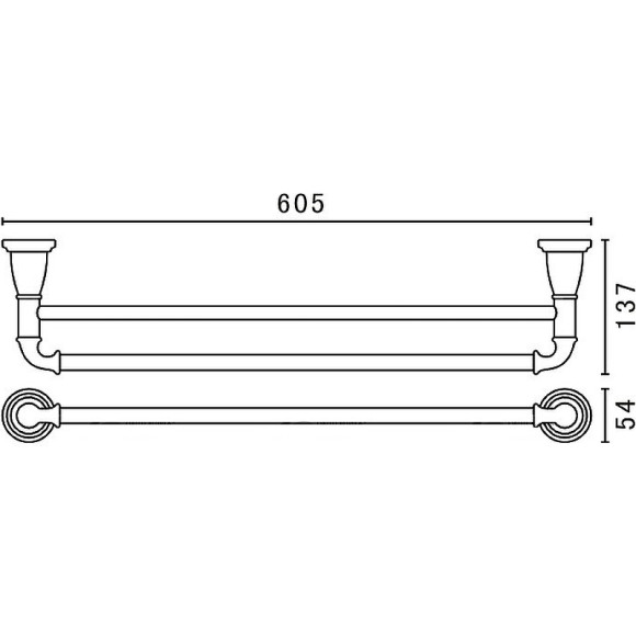 Полотенцедержатель Art&Max Bianchi AM-E-2609-D-Cr двойной Хром