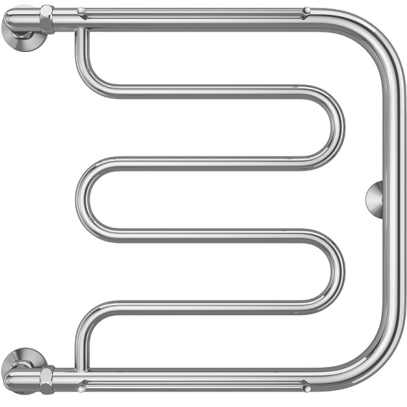 Водяной полотенцесушитель Terminus Фокстрот (1) 500x500 4620768881282 с полкой Хром, боковое подключение, G 1" НР