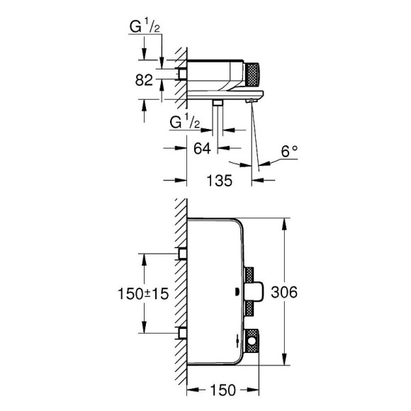 Смеситель для ванны Grohe Grohtherm SmartControl 34718000 с термостатом Хром Смеситель для ванны Grohe Grohtherm SmartControl 34718000 с термостатом Хром