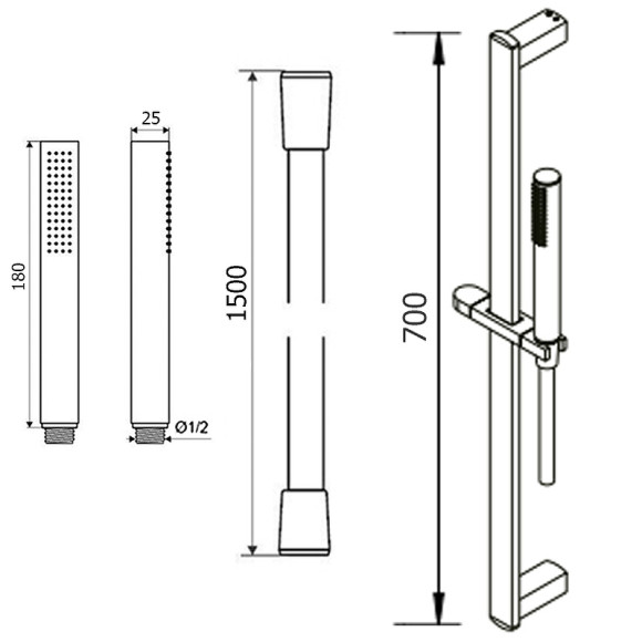 Душевой гарнитур Excellent Lino AREX.SS.060CR Хром Душевой гарнитур Excellent Lino AREX.SS.060CR Хром