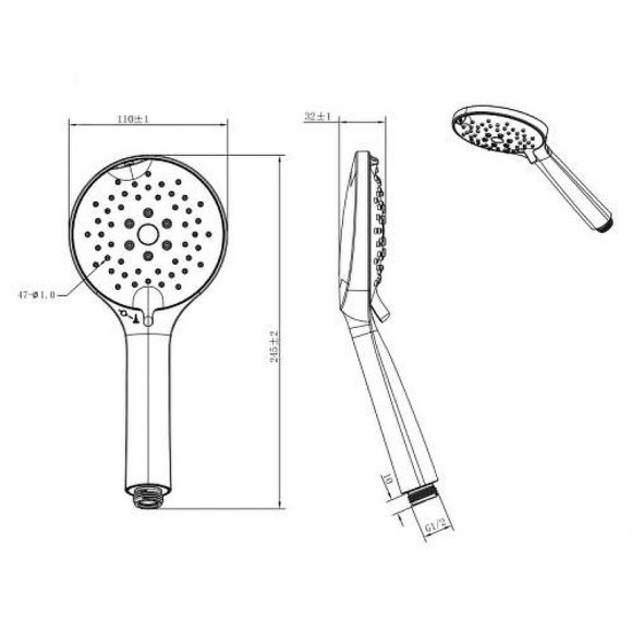 Ручной душ Koller Pool SH0534 Хром Ручной душ Koller Pool SH0534 Хром