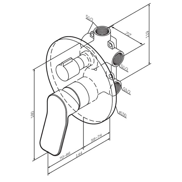 Смеситель для душа AM.PM X-Joy F85A55000 Хром Смеситель для душа AM.PM X-Joy F85A55000 Хром