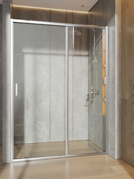 Душевая дверь в нишу Orange E02-140TCR 140 профиль Хром стекло прозрачное