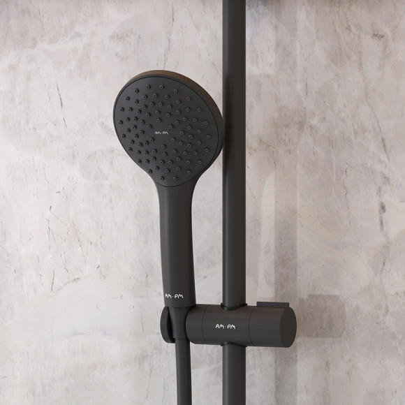 Комплект душевого уголка с душевой системой и аксессуарами AM.PM Gem 80x80 WK90EM профиль Черный матовый стекло прозрачное Комплект душевого уголка с душевой системой и аксессуарами AM.PM Gem 80x80 WK90EM профиль Черный матовый стекло прозрачное