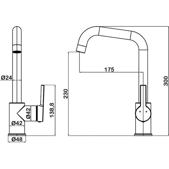 Смеситель для кухни Swedbe Swedbe Diana 1041B Черный матовый Смеситель для кухни Swedbe Swedbe Diana 1041B Черный матовый